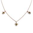 Turtle necklace for women in stainless steel, cubic zirconia, IP rose