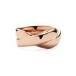 Rose gold-plated Women's ring waves duo made of stainless steel