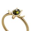 Women ring turtle in stainless steel with cubic zirconia, IP gold