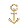 Charm pendant anchor in recycled stainless steel, gold