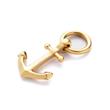 Charm pendant anchor in recycled stainless steel, gold
