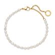 Ladies charm bracelet with pearls, ocean steel, gold