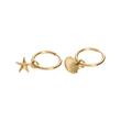 Ladies earrings hoops for charms, ocean steel, gold-plated