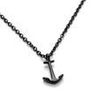 Black stainless steel Anchor chain for men with pendant