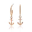 The anchor II earrings for women in stainless steel, IP rose