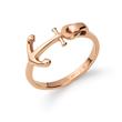 The anchor II ring voor dames in roestvrij staal, IP rosé