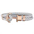 Phrep pulsera de cuero gris con rosado