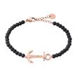 Pulsera anchor spirit para mujer, negro rosado