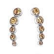 Ladies ear climber in stainless steel with glass stones