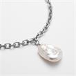 Treasure necklace for women in stainless steel with mother of pearl