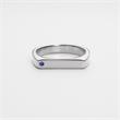 925 Sterling Silver Ring Signet Brilliant Cut For Ladies