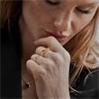 Signet brilliant cut anillo de mujer de plata 925, oro