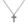 Engravable Cross Necklace For Men, Stainless Steel, Bicolour