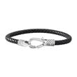 Black leather bracelet niland for men