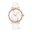 Ladies watch marietas with shimmering white leather strap