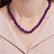 Lilac Jade Necklace With 8mm Facetted Beads