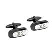 Cufflinks stainless steel black silver