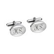 Oval partially matted cufflinks stainless steel