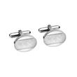 Oval partially matted cufflinks stainless steel