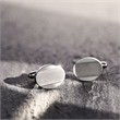 Oval partially matted cufflinks stainless steel