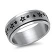 Modern stainless steel ring with rotating insert