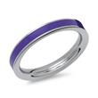 Ring aus Edelstahl Emaille-Einlage lila