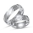 Sterling wedding rings: Silver wedding rings engraving zirconia