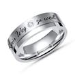 Modern silver wedding rings with laser engraving