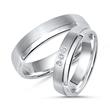 Wedding rings sterling silver: Partner rings 3 diamonds