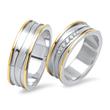 Festivo vivo bicolor 925 anillos de boda de plata