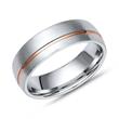 Bicolor men's ring silver pink engravable