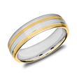 Wedding ring set in sterling silver partly gold-plated