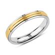 Men's Ring In 925 Silver, Partially Gold-Plated, Engravable