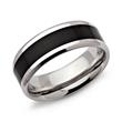 Stainless steel ring refined with ionic black plating