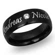 Anillo de acero inoxidable negro con grabado láser incluido