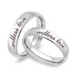 Shiny stainless steel wedding rings with laser engraving
