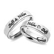 Frosted stainless steel wedding rings with laser engraving