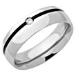 Shiny stainless steel ring 6mm zirconia lacquer