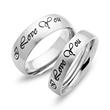 Frosted stainless steel wedding rings with laser engraving