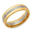 Stainless steel ring partly polished gold plated 6mm wide