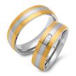 Wedding rings stainless steel 6mm with zirconia