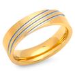 Wedding rings stainless steel gold plated 6mm zirconia