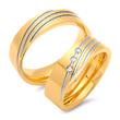 Wedding rings stainless steel gold plated 6mm zirconia