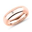 Stainless steel ring ladies rose gold plated stone trimming