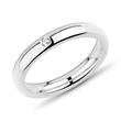 Polished stainless steel wedding rings 3mm wide stone trimming