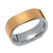 Yellow-Gold-Plated Matt Curved Wedding Rings