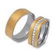 Yellow-gold-plated matt curved wedding rings