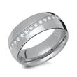 Wedding ring set stainless steel rings with stone trimming