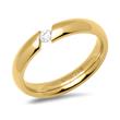 Yellow gold plated stainless steel wedding ring with stone