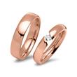 Rose gold plated stainless steel wedding rings with stone